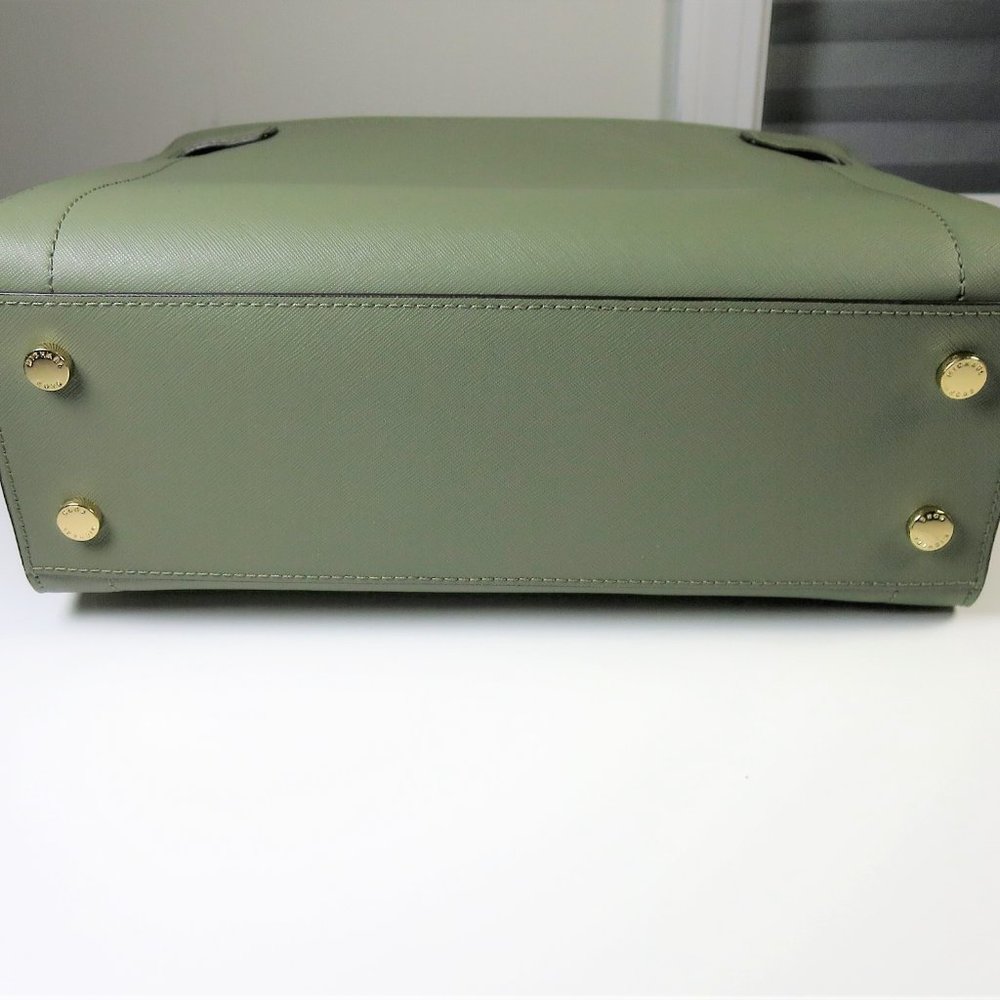 Michael Kors Rayne Medium Leather Satchel Army Green NWT - Picture 6 of 13